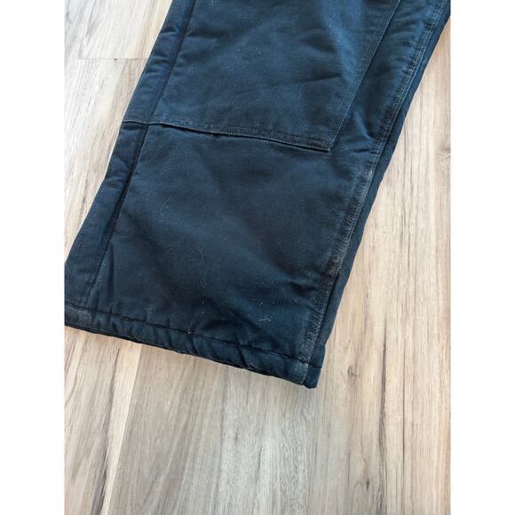 VTG CARHARTT R03 BLK Men’s 48 x 30 Quilted Lined Double Knee Front Bib Overalls - Picture 7 of 9